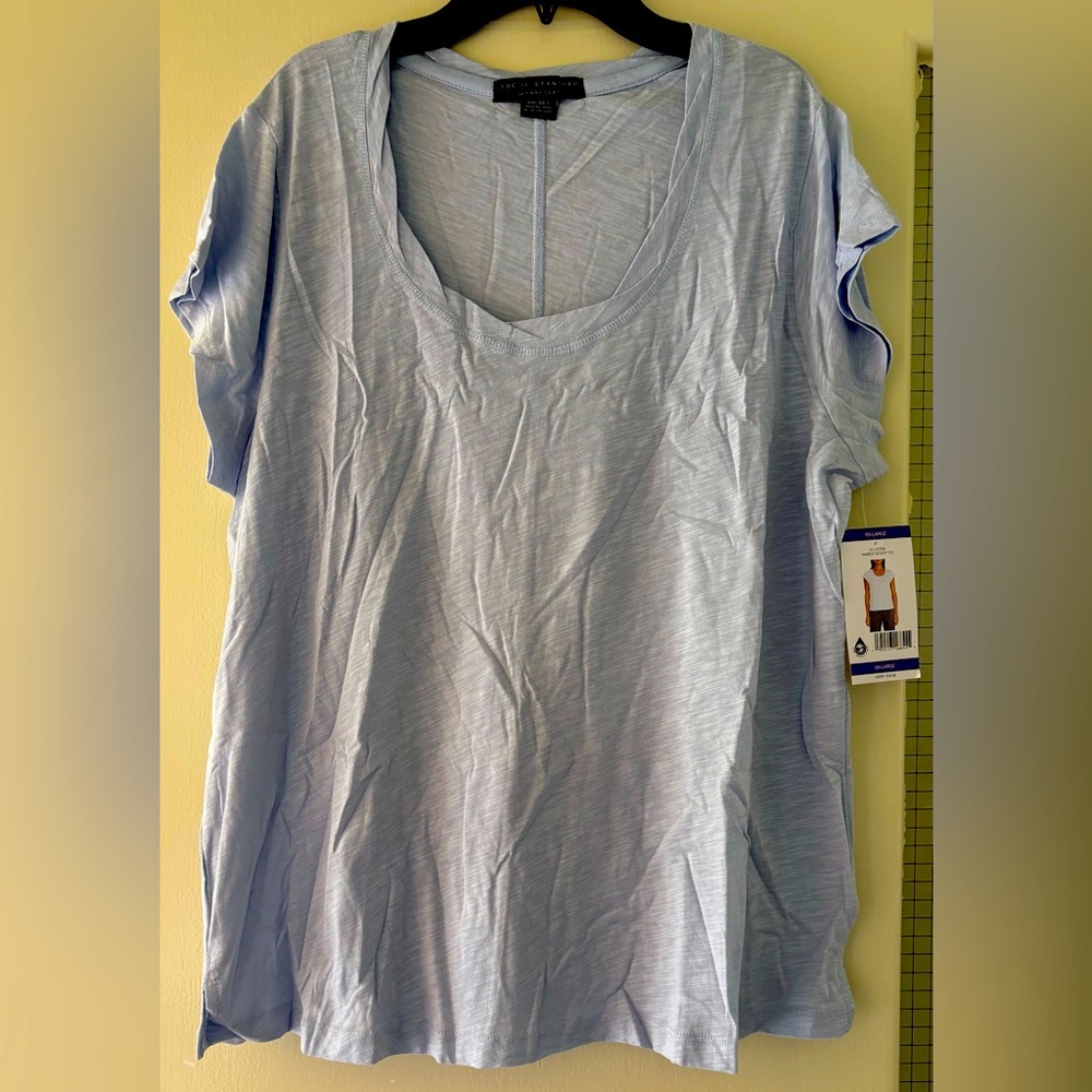NWT Social Standard by Sanctuary Women's Light Blue scoop neck Top